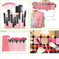 24 PCS Goat Hair Pink Handle Makeup Brush Set with Pink Pouch, 24pcs