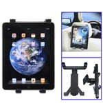 Retractable multi-direction tablet holder bracket with headrest clamp arms