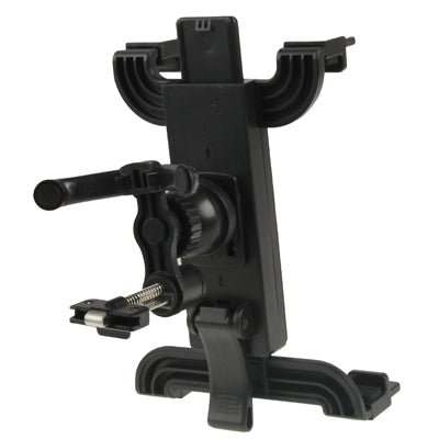 Black car vent tablet holder with side grips and pivoting support