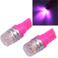 Pink T10 COB LED bulbs (2-pack) with clear lens, emitting pink-purple light