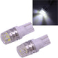 White T10 COB LED bulbs (2-pack) with clear lens, emitting bright white light