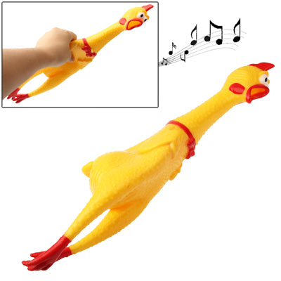 40 cm yellow squeeze chicken stress toy with red comb and beak