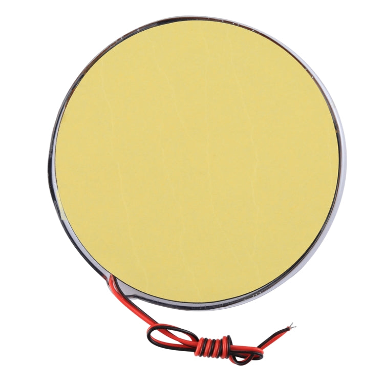 Round LED windmill light cover, yellow reflector center with red power leads