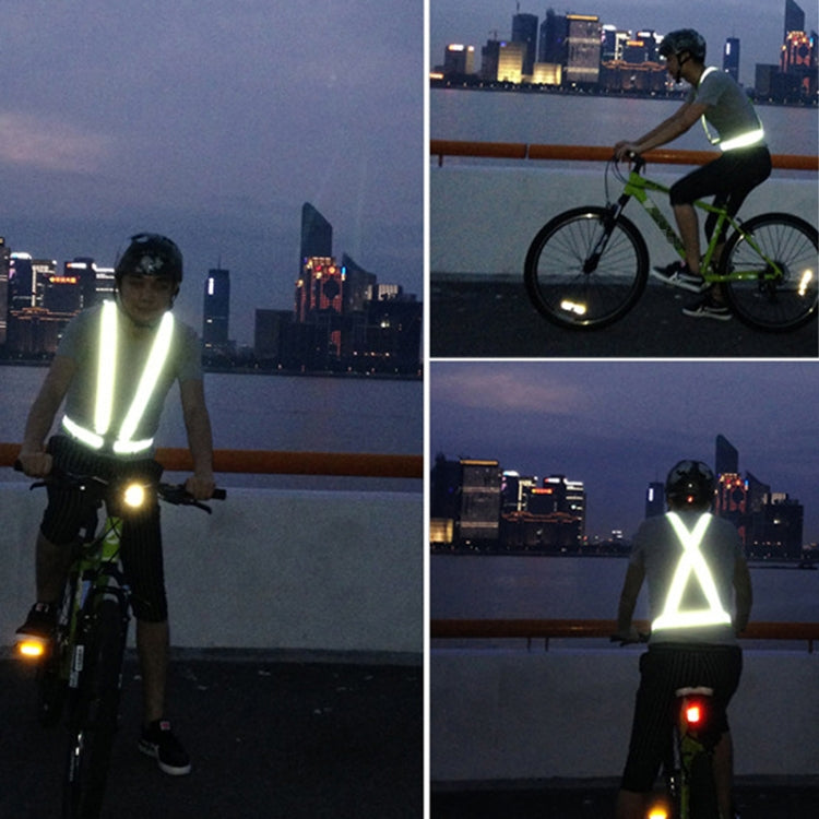 Reflective safety vest with bright X-style reflective stripes on chest