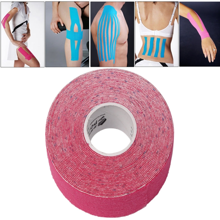 Waterproof kinesiology tape roll, pink/magenta color