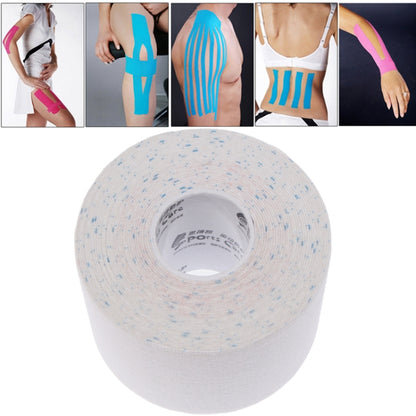 White waterproof kinesiology tape roll for sports muscle support, 5m x 5cm