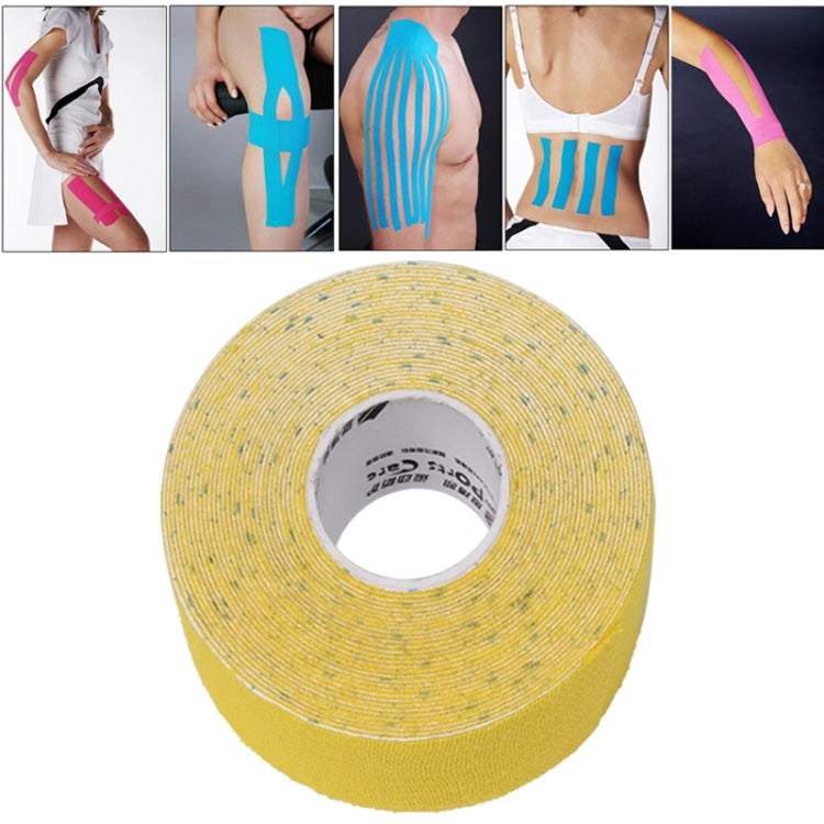 Waterproof kinesiology tape roll, yellow color