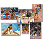 Sports muscle tape used on track athletes, highlighted spots on arms and legs.