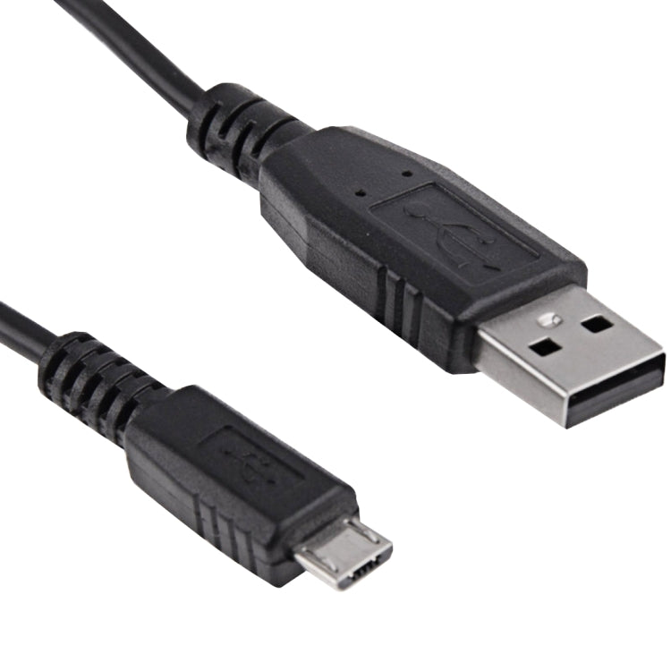 Black charging cable with USB-A plug and micro-USB connector