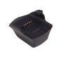 Black bracelet charger dock with gold contact pins and molded strap clasp