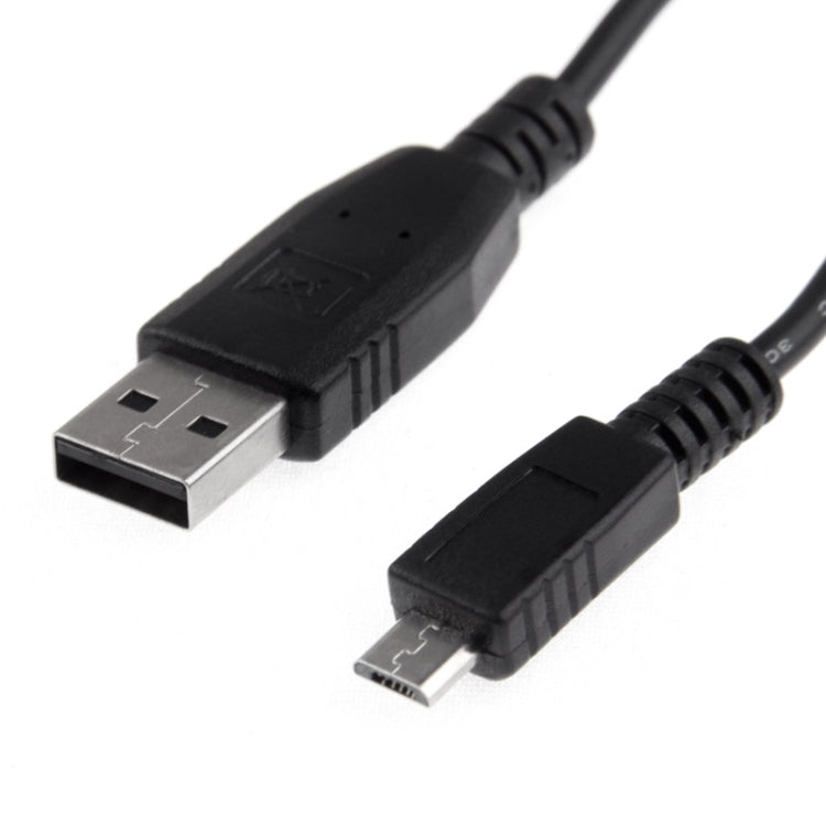 Black USB charging cable with USB plug and small end connector
