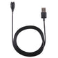 Black charging cable with USB-A plugs and 4-pin watch connector, looped