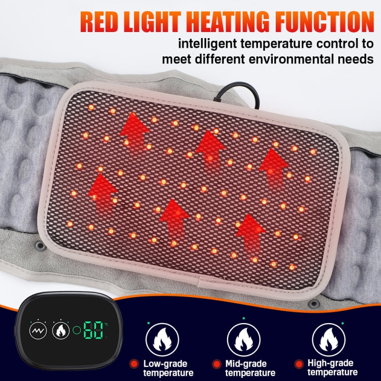 Close-up of inflatable belt heating panel with glowing red dot indicators
