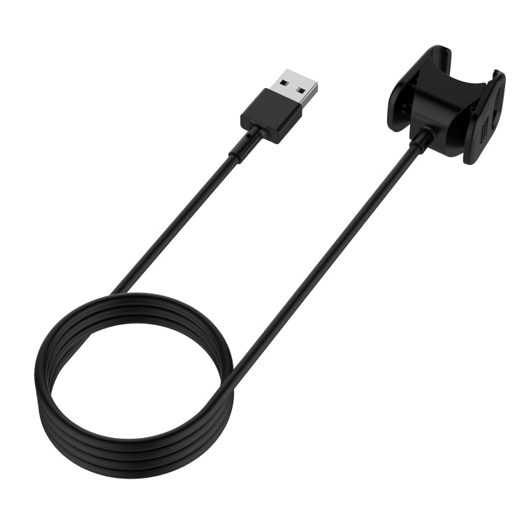 Black smart watch charging cable with USB connector and magnetic dock