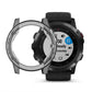 Dark transparent TPU watch case with raised bezel for Garmin Fenix 5 on black watch