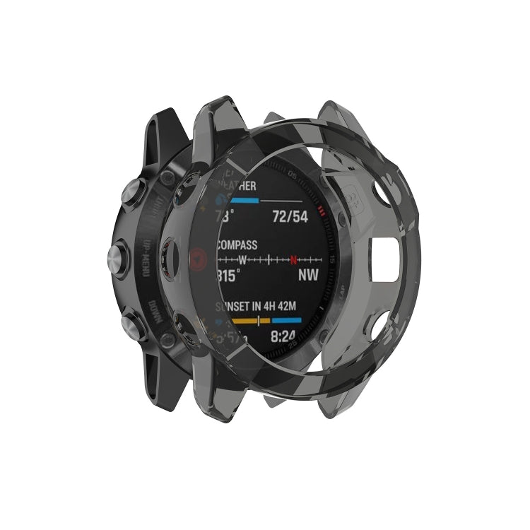 TPU watch case for Garmin Fenix 6S with dark translucent bezel cover