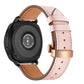 Leather watch strap with butterfly buckle, pink with rose gold-tone clasp