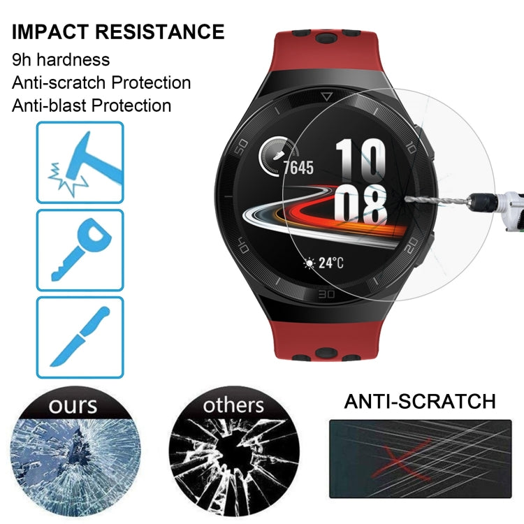 Tempered glass screen protector film for smartwatch display with anti-scratch overlay