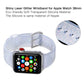 Shimmering glitter wristband with clear light blue silicone and adjustable watch strap