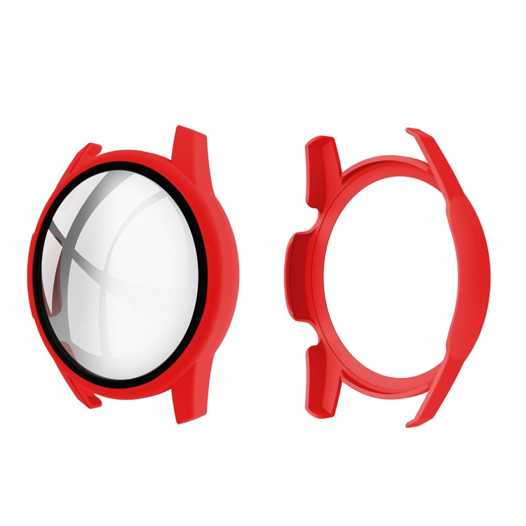 Huawei Watch GT2 46mm tempered glass film and oil-injected protective shell, red frame