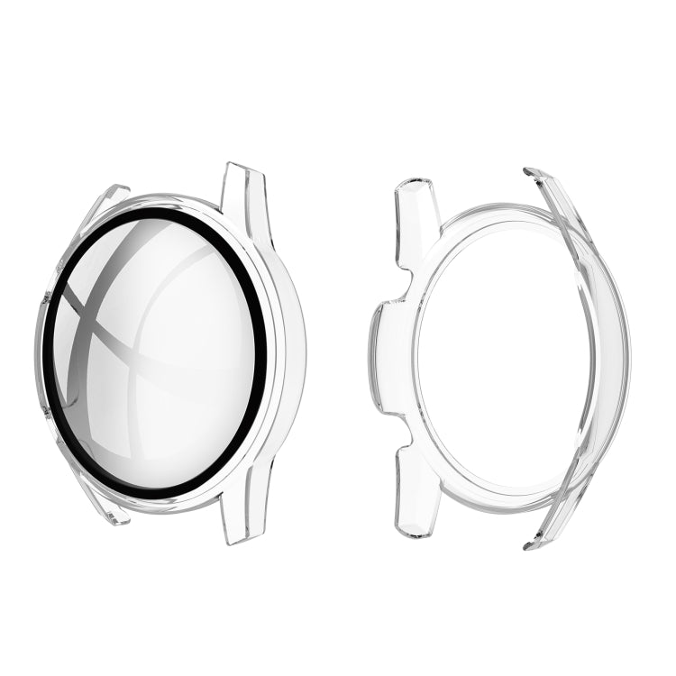 Huawei Watch GT2 46mm protective screen case shell with clear tempered glass film, transparent