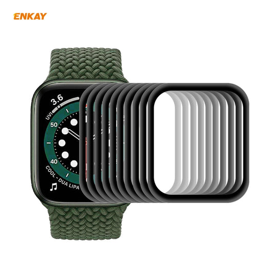 Curved PET screen protector film for 40mm Apple Watch, black frame, 10-pack