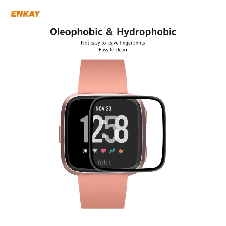 Smartwatch with ENKAY protector film, oleophobic and hydrophobic coating.