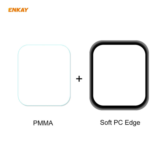 PMMA screen protector and soft PC edge protector pieces for Apple Watch