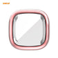 Rose-pink electroplate TPU smartwatch case with clear front window