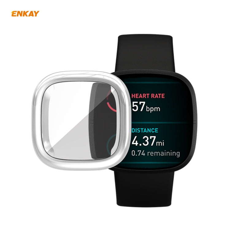 Full-coverage TPU smartwatch case with silver electroplate frame for smartwatch