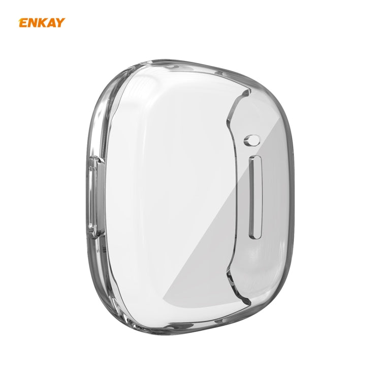 Transparent TPU protective case for smartwatch, slim profile with side openings