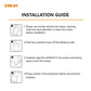 Screen protector installation guide sheet with step-by-step instructions