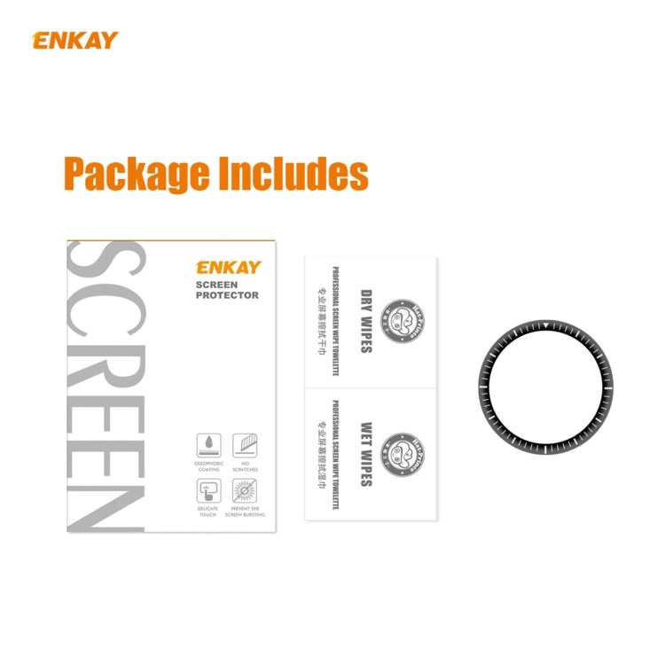 Screen protector package contents with ENKAY protector and accessories