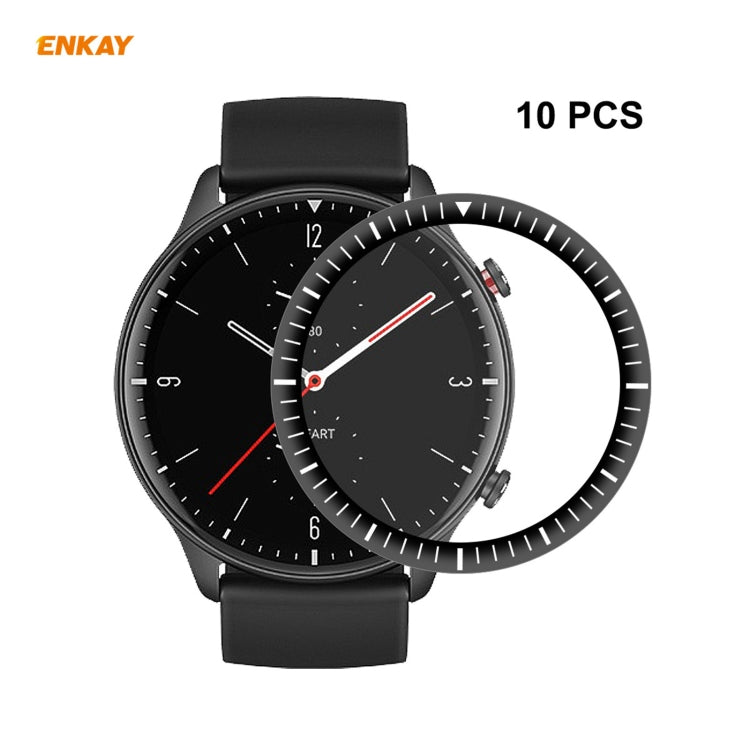 10-pack Amazfit GTR 2 screen protector film, curved edge cover with smartwatch display