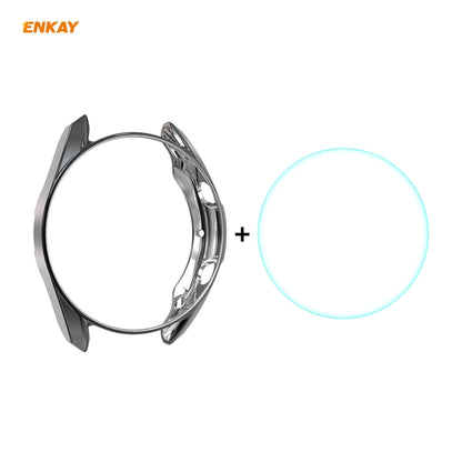 Galaxy Watch 3 41mm TPU case with tempered glass film, clear protector disc