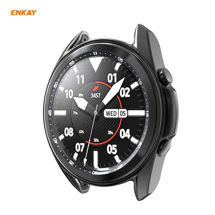 Galaxy Watch 3 41mm black TPU watch case with clear curved tempered glass