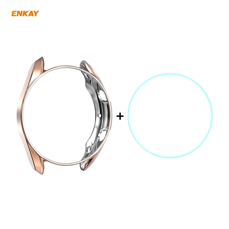 Galaxy Watch 3 41mm rose gold TPU case with clear tempered glass film