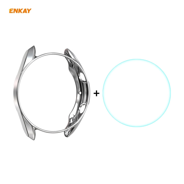 Galaxy Watch 3 41mm silver TPU case with clear tempered glass film