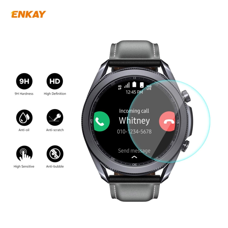 Galaxy Watch 3 with black TPU case and tempered glass screen protector applied