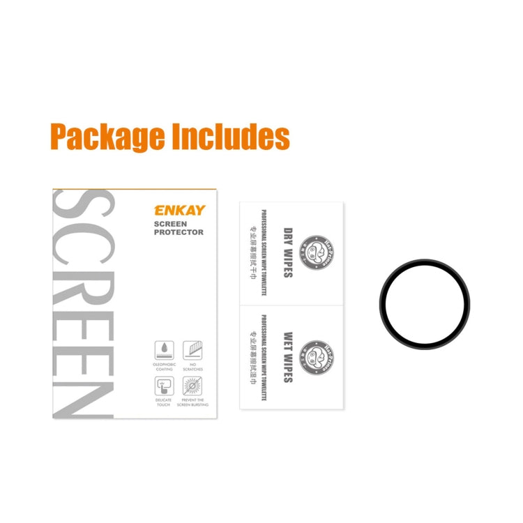 ENKAY screen protector film package with multiple pieces and protective ring