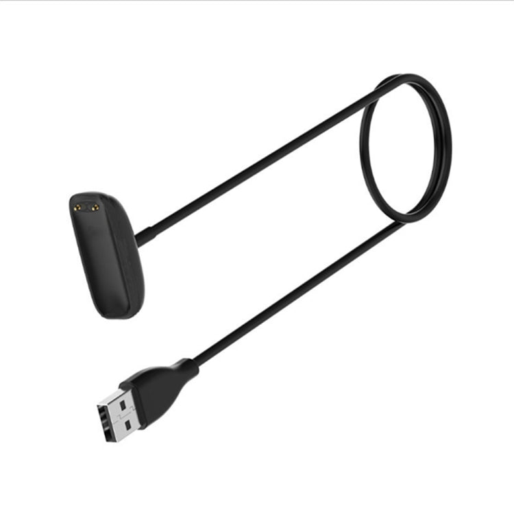 Magnetic charging cable with black oval dock and USB-A connector