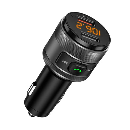Black car Bluetooth FM wireless transmitter with LCD display and USB charging plug
