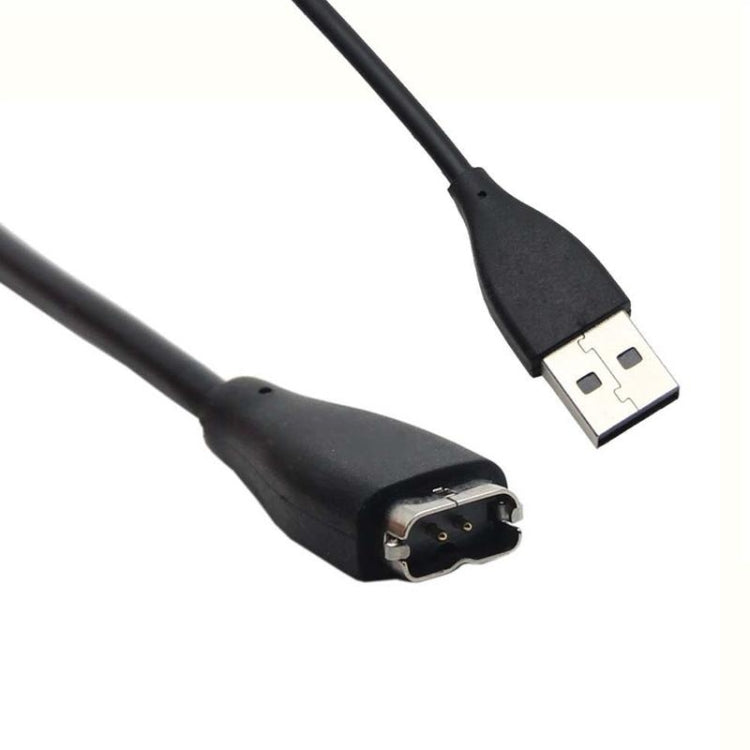 Charging cable end with 4-pin connector and USB-A plug, black cable