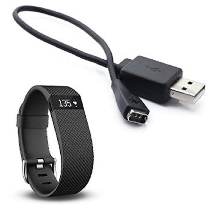 Fitbit Charge HR charging cable with USB-A plug and black band connector