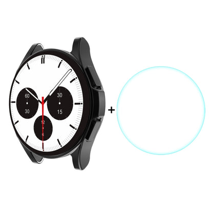 Black TPU bumper case and clear tempered glass protector for Galaxy Watch4 Classic 46mm