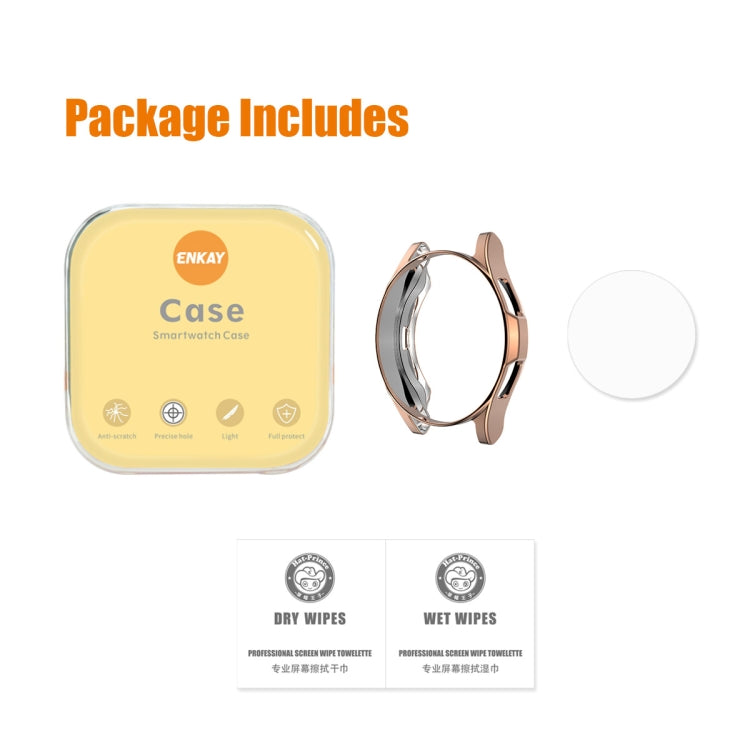ENKAY clear TPU watch case set with tempered glass and cleaning wipes