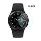 Tempered glass screen protector on black smartwatch face, 10-pack with curved overlay