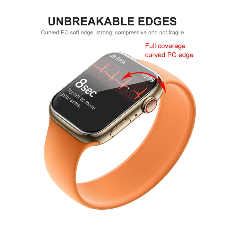 Curved PC edge screen protector for Apple Watch 45mm with full coverage protection