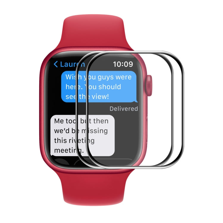 3D screen protector film on Apple Watch 41mm with curved protective screen edge