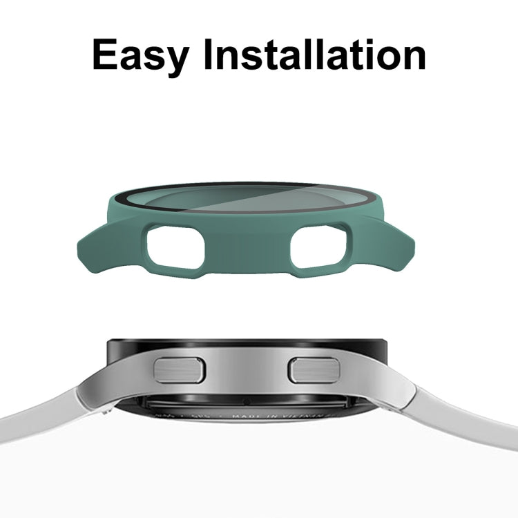 Green smartwatch full-coverage protector case with tempered glass screen cover